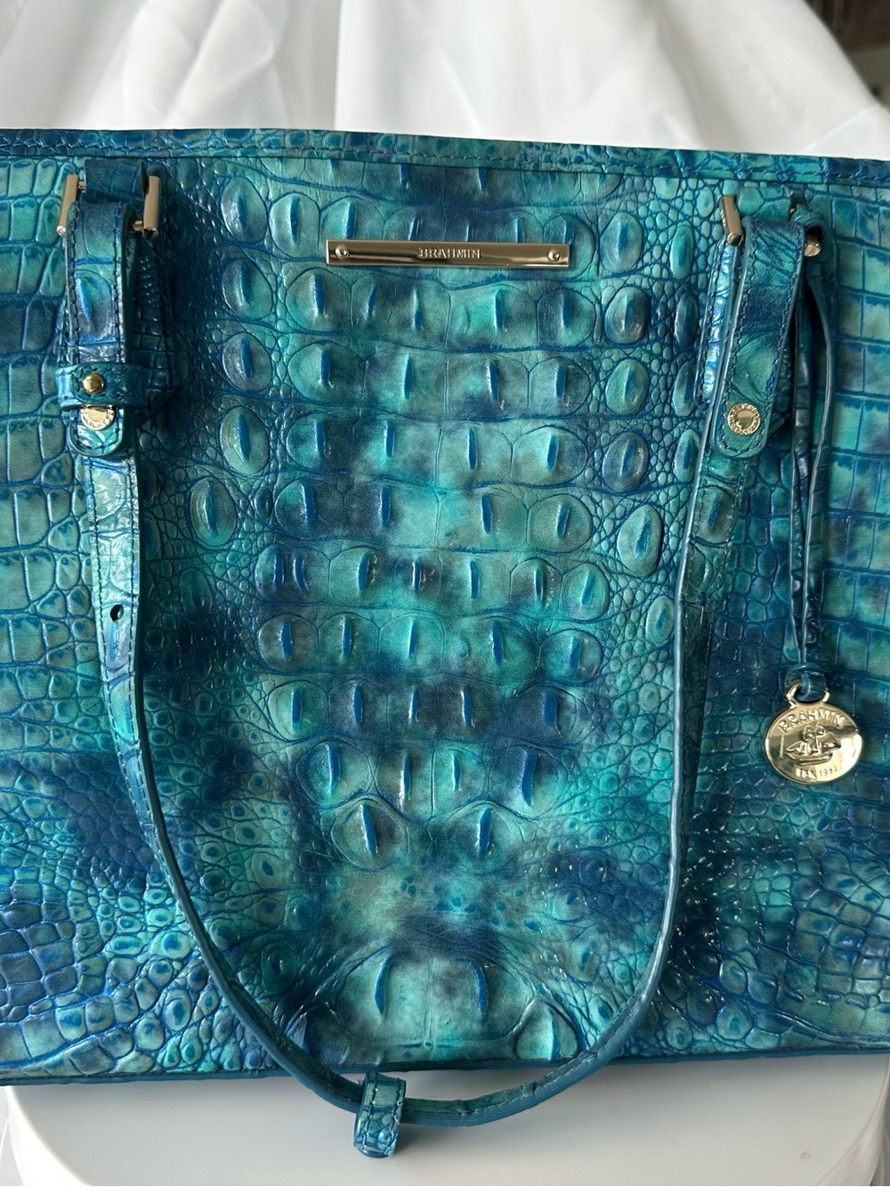 Brahmin Medium Asher Tote & Ady Wallet Set - Tonic Melbourne Blue - Picture 3 of 11
